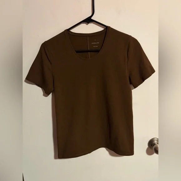 Everlane Brown Short Sleeve Shirt - Picture 1 of 7